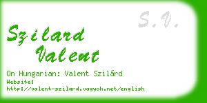 szilard valent business card